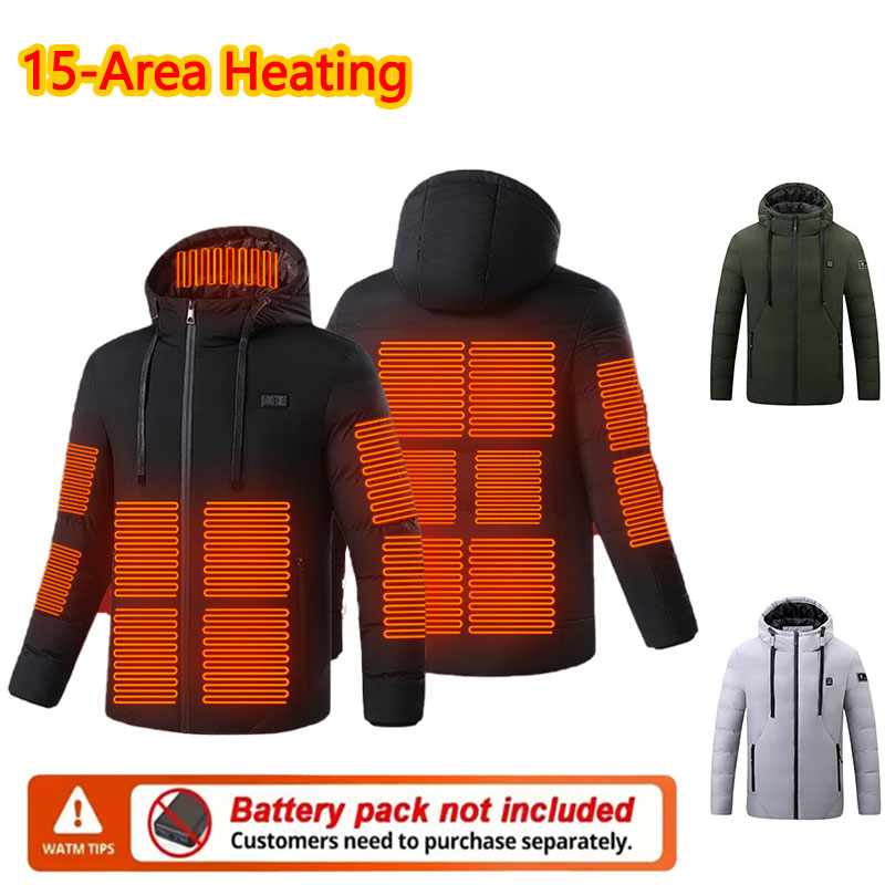 Outdoor Sport Area - 15 Area Heated Winter Hooded Jacket