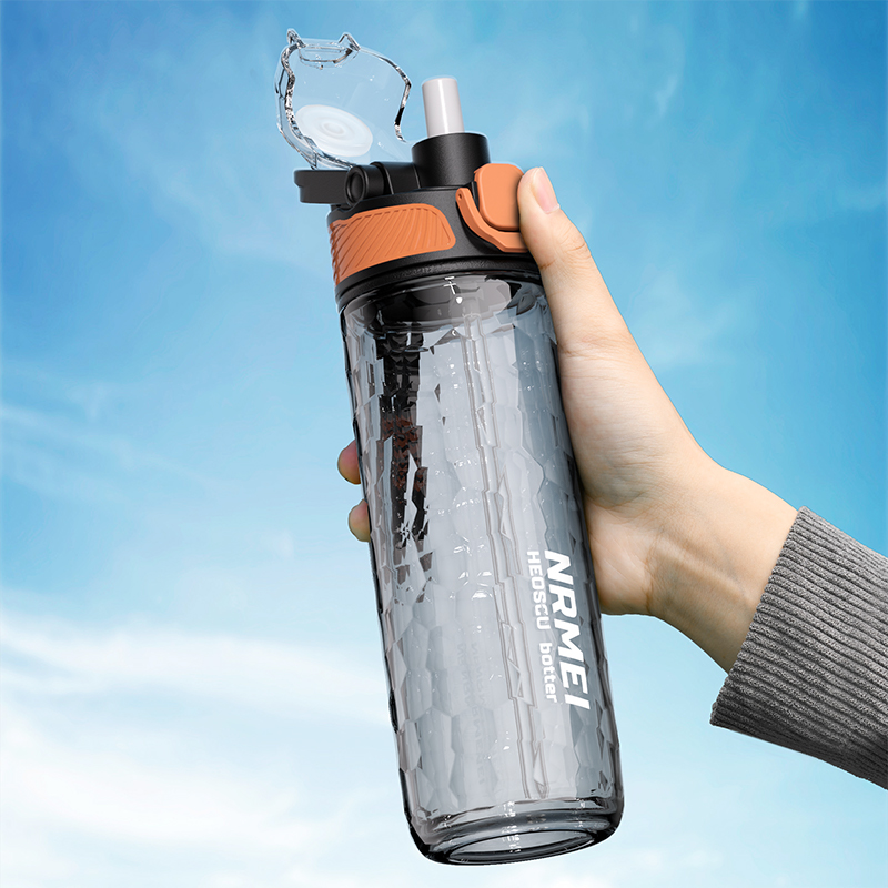 Outdoor Sport Glass Water Bottle - Summer Sport Water Bottles with Straw,