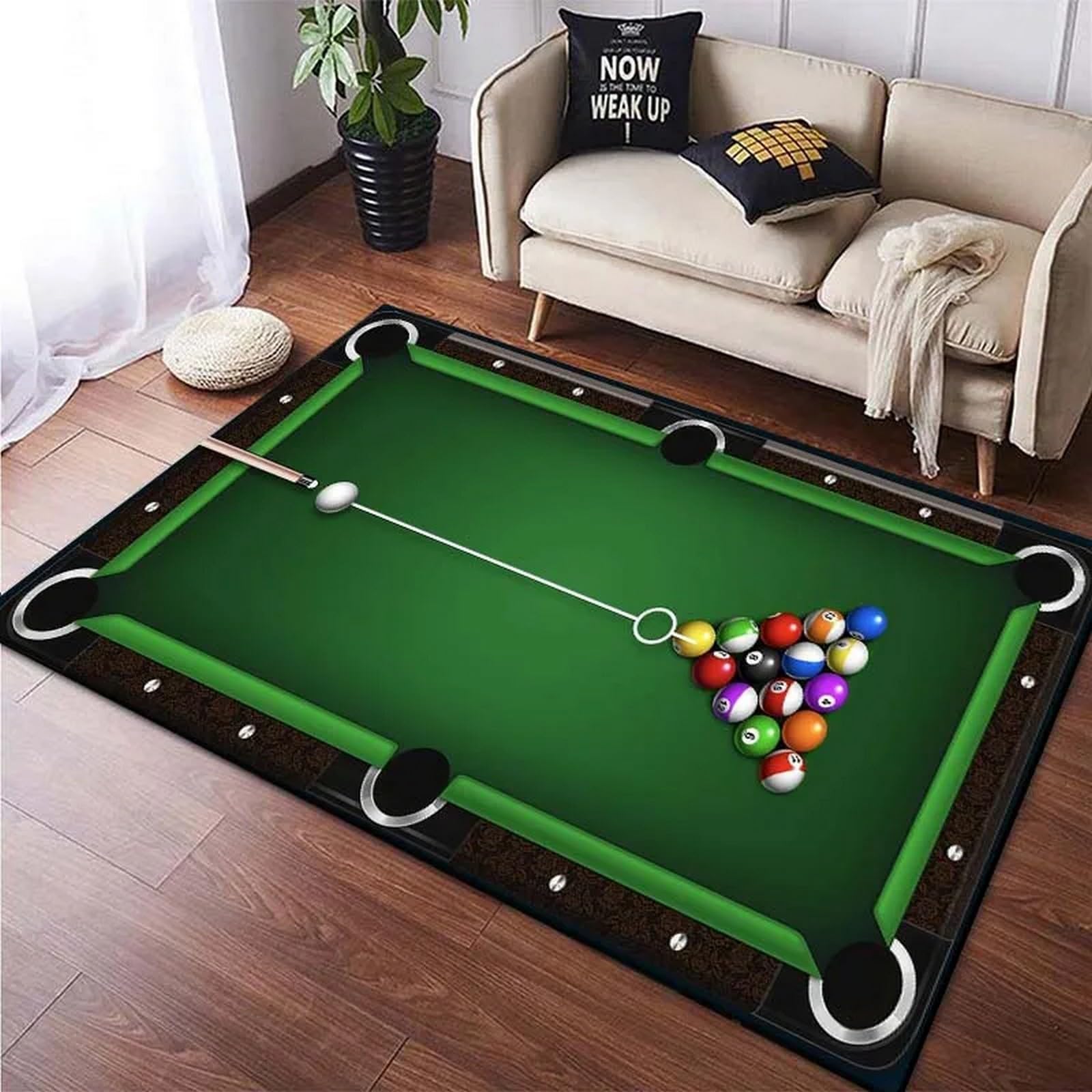 Billiards Area Rug, Ball Game  - Outdoor Sport Area 评论和价格