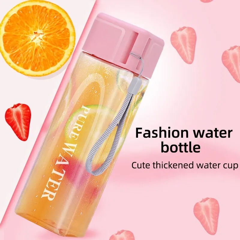 450ml,1 Pcs Clear Square Drink - Outdoor Sport Glass Water Bottle 评论和价格