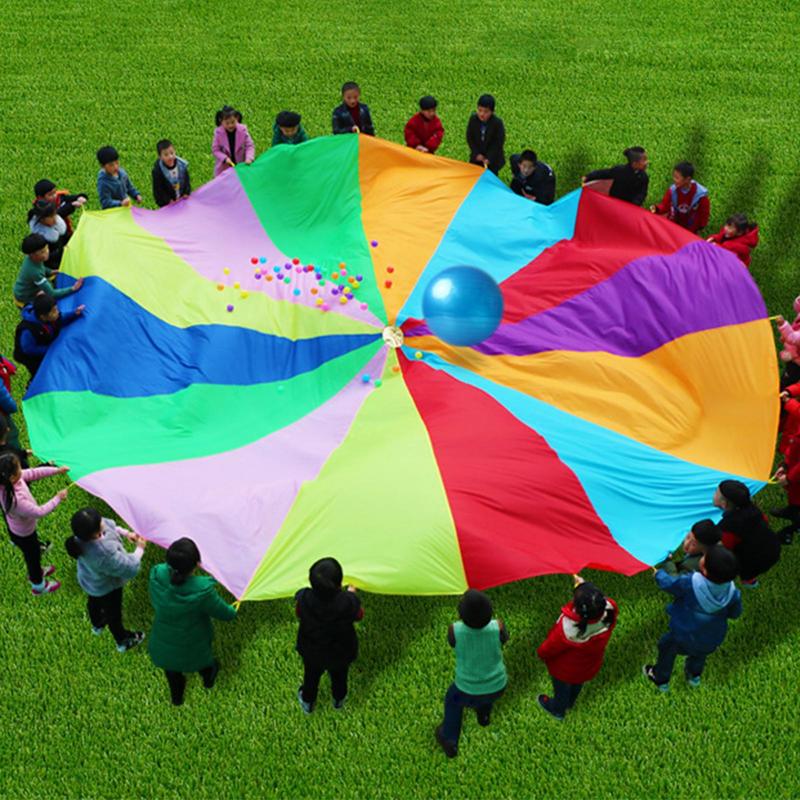 Rainbow Parachute For Kids Spo - Outdoor Sports Umbrella 评论和价格