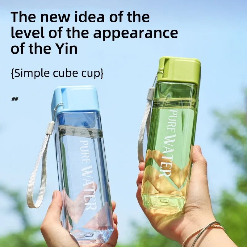 450ml,1pcs Clear Square Drinki - Outdoor Sport Glass Water Bottle 评论和价格