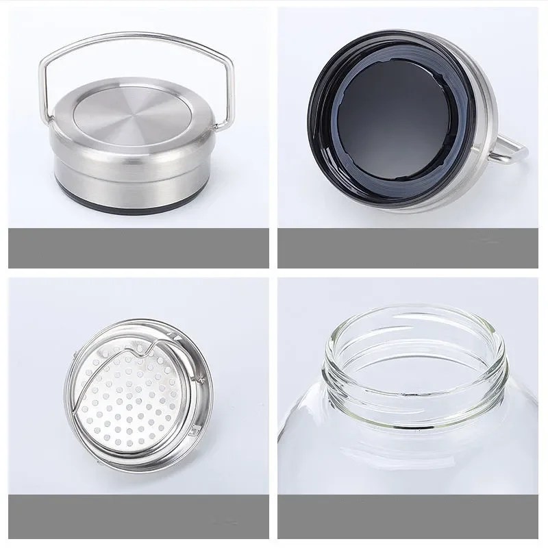 2L Glass Water Bottle with Str - Outdoor Sport Glass Water Bottle 评论和价格