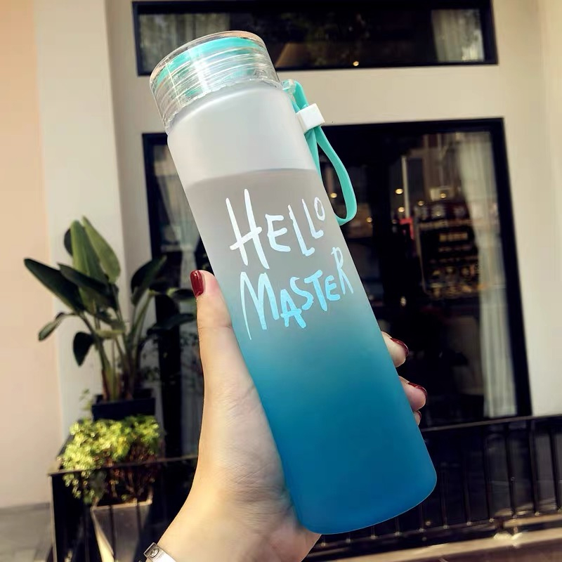 350ml Sport  Silicone Letter T - Outdoor Sport Glass Water Bottle 评论和价格