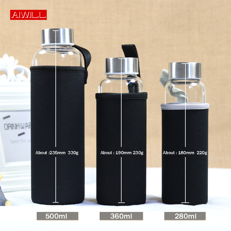 AIWILL Hot Selling Glass Sport - Outdoor Sport Glass Water Bottle 评论和价格